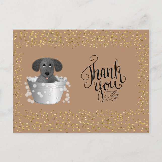 Postal Mascota Grooming Business Gracias Postcard (Anverso)