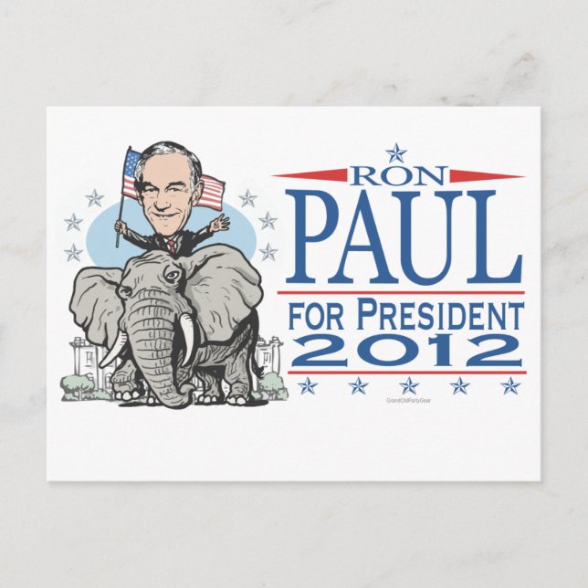 Postal Mascota Ron Paul GOP 2012 (Anverso)