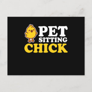 Postal Mascota Sitting Chick Petsit