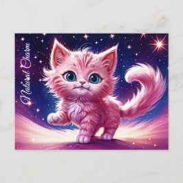Postal Mascotas de gatitos rosados de ensueño diseño únic