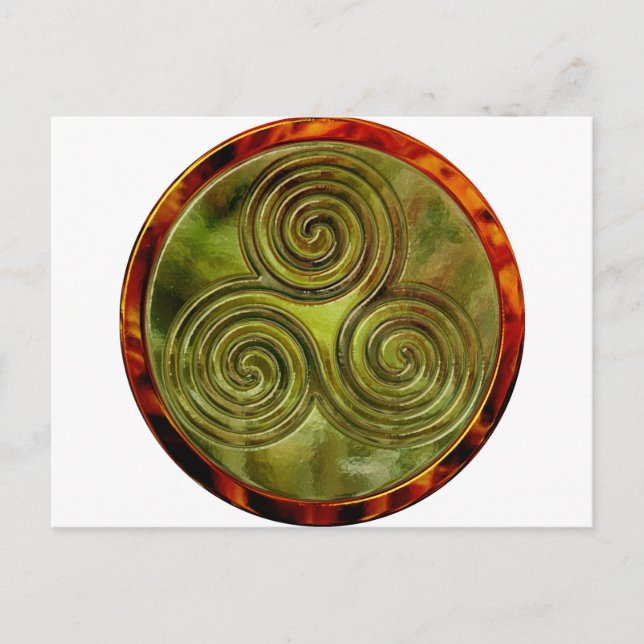 Postal mase triskele verde (Anverso)