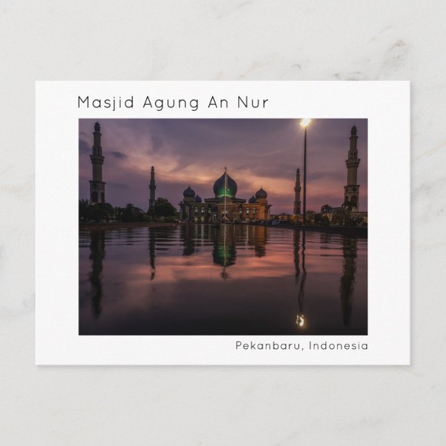 Postal Masjid Agung An Nur, Pekanbaru, Riau, Indonesia (Anverso)