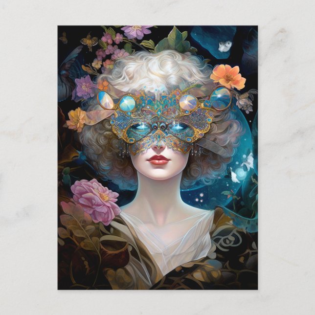 Postal Masked Lady Fantasy Art (Anverso)