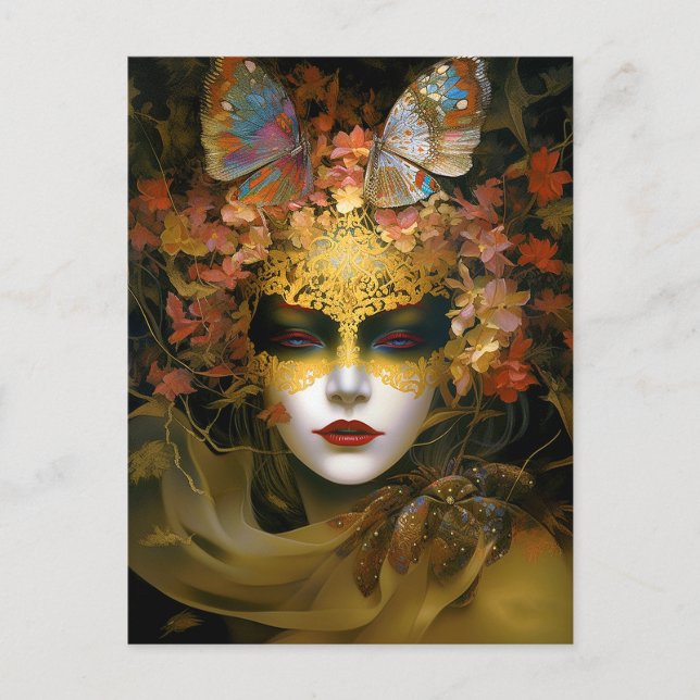 Postal Masked Lady Fantasy Art (Anverso)