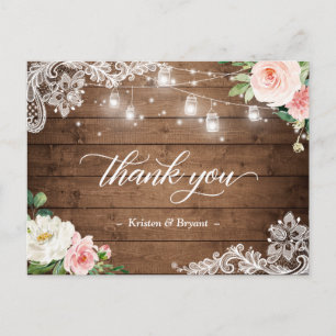 Postal Mason Jar alumbra a Boda floral ruso gracias