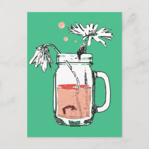 Postal mason jar daisy ahogwns
