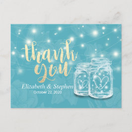 Postal Mason Jars String Lights Flowers Boda Gracias