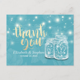 Postal Mason Jars String Lights Flowers Boda Gracias