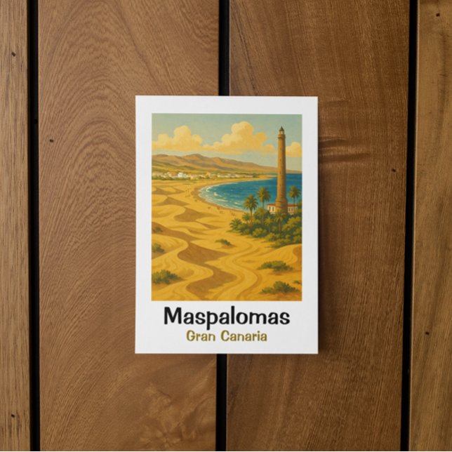 Postal Maspalomas Dunes Gran Canaria Viajes de Vintage (maspalomas gran canaria vintage travel retro postcard)