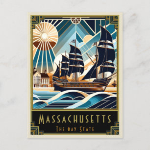 Postal Massachusetts   Art Deco