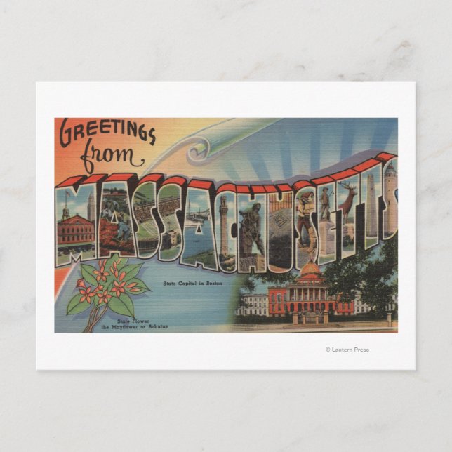 Postal Massachusetts (Capital Estatal/Flor) (Anverso)