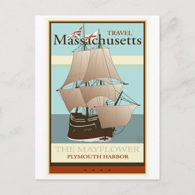 Postal Massachusetts de viajes (Anverso)