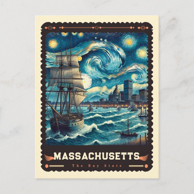 Postal Massachusetts | Inspirado en Vincent Van Gogh (Anverso)