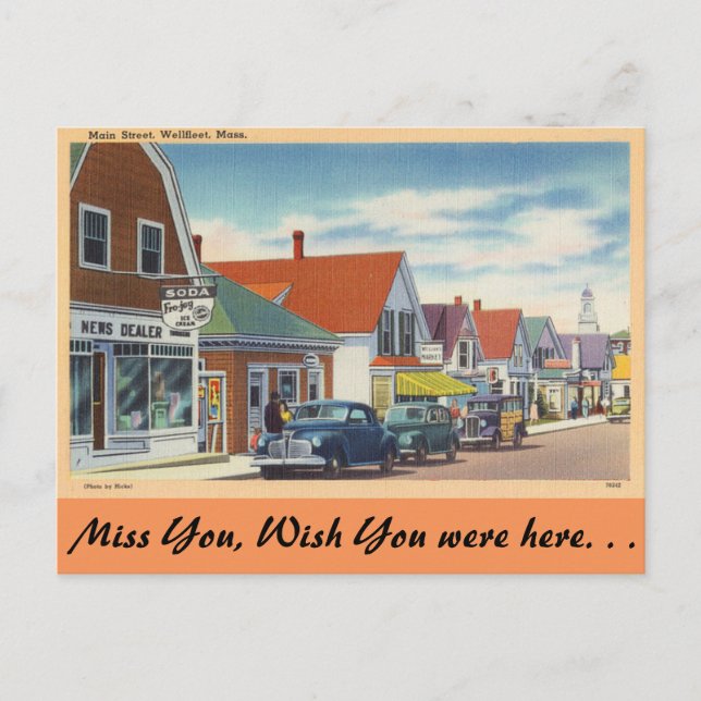 Postal Massachusetts, Main Street, Wellflots (Anverso)
