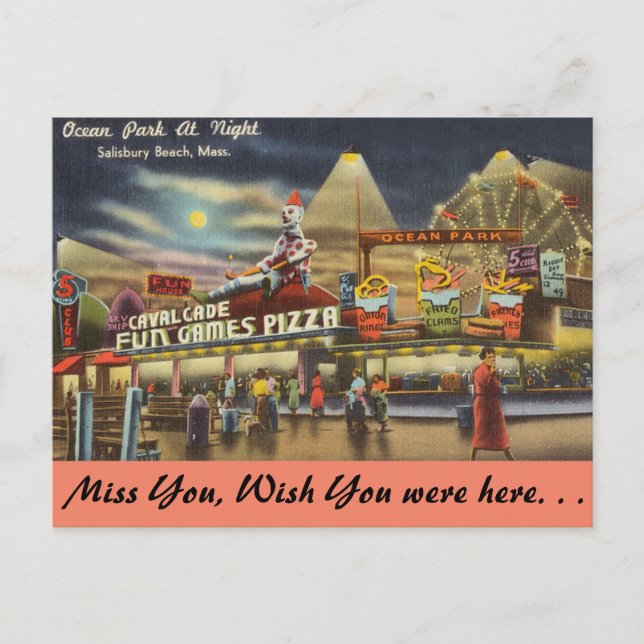 Postal Massachusetts, Ocean Park, Salisbury Beach (Anverso)
