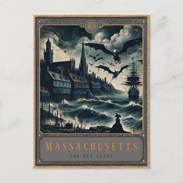 Postal Massachusetts | Postcarta de arte gótico (Anverso)