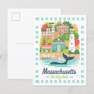Postal Massachusetts the Bay State USA Summer Travel