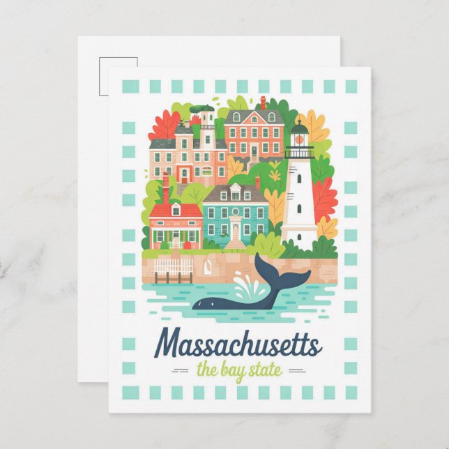 Postal Massachusetts the Bay State USA Summer Travel (Anverso / Reverso)