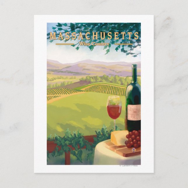 Postal MassachusettsWine Country Scene (Anverso)