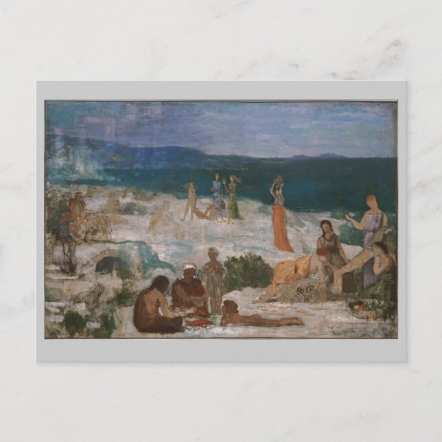 Postal Massilia, colonia griega, por Puvis de Chavannes (Anverso)