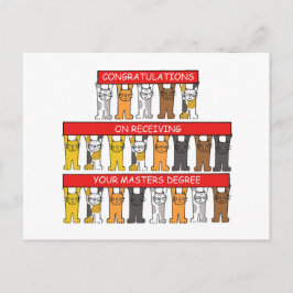 Postal Máster Grado Felicitaciones Personalizados Gatos