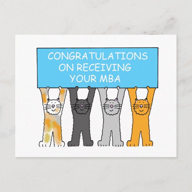Postal Máster Grado Felicitaciones Personalizados Gatos (Anverso)
