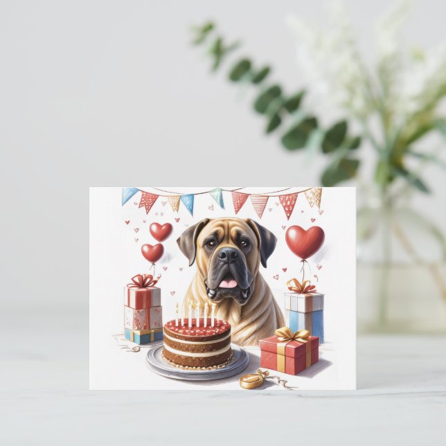 Postal Mastiff auf einer Feier (Anverso de pie)