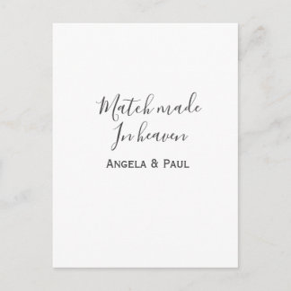 Postal Match made in heaven name couple wedding simple