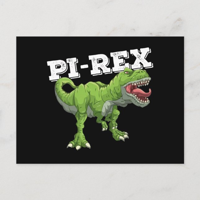 Postal Matemáticas de Dinosaurio Pi Rex Day (Anverso)
