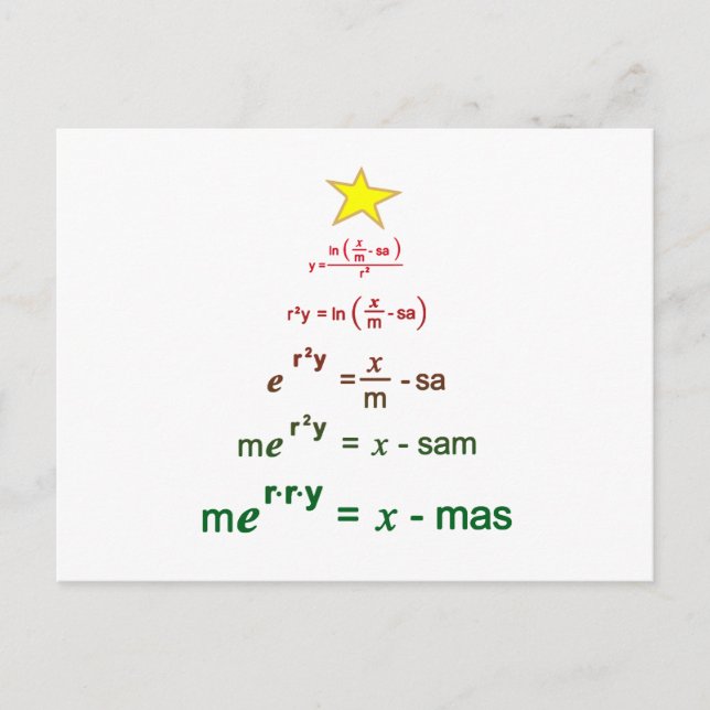 Postal Matemáticas de navidades (Anverso)