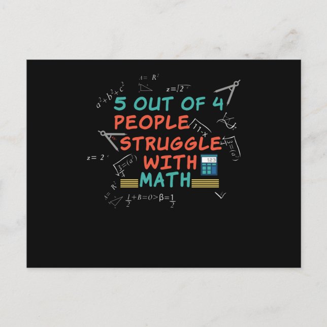 Postal Matemáticas Divertidas Diciendo Matemático (Anverso)