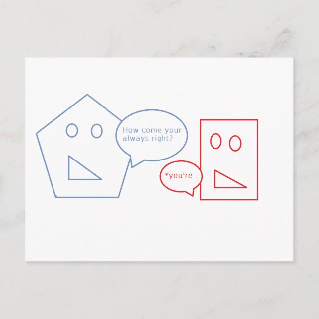 Postal Matemáticas e inglés poun (Anverso)