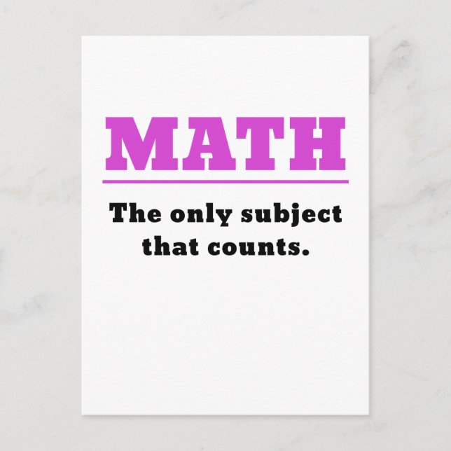 Postal Matemáticas es el único sujeto que cuenta (Anverso)