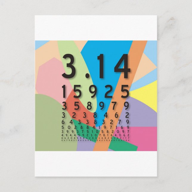 Postal Matemáticas: la colorida constante matemática de P (Anverso)