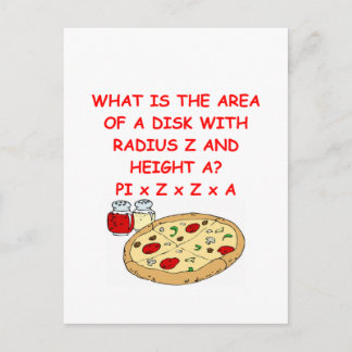 Postal matemáticas y pizza