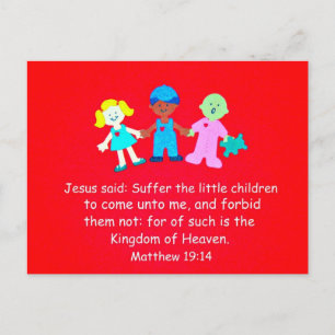 Postal Mateo 19:14 Jesús dijo...