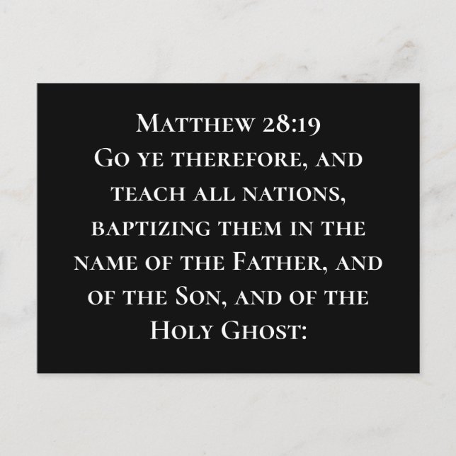 Postal Mateo 28 19 Enseñar a todas las naciones misiones  (Anverso)