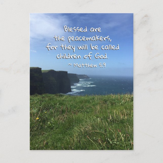 Postal Mateo 5:9 Bendecidos son los Pacificadores, Irland (Anverso)