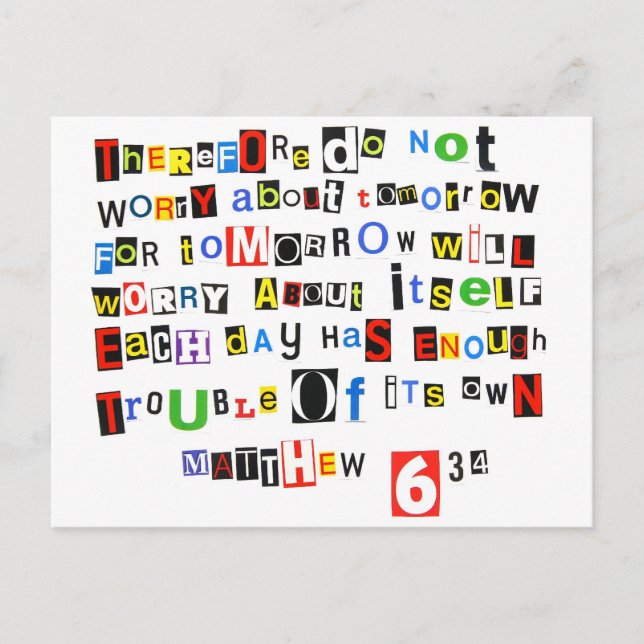 Postal Mateo 6:34 (Anverso)