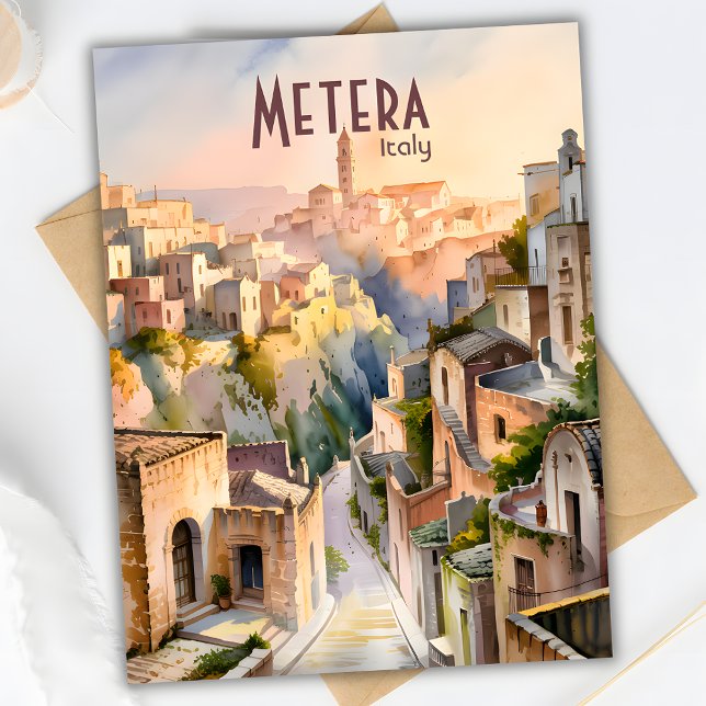 Postal Matera personalizada Italia Viajes Sassi di Matera (Matera Italy Travel Sassi di Matera Postcard)