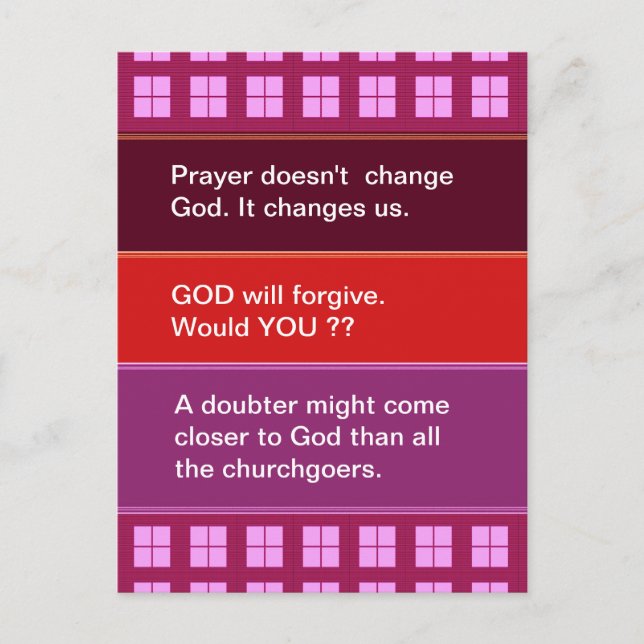 Postal Materia en que pensar: Palabras de la sabiduría (Anverso)