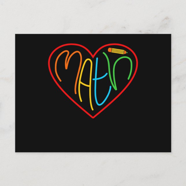 Postal Math Love Heart Mathematics Maths Stuacher (Anverso)