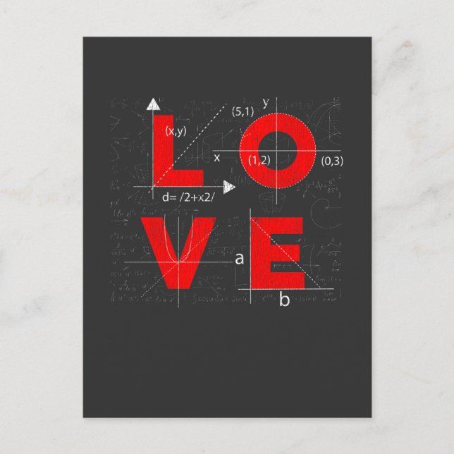 Postal Math Love Mathematician Teacher Student Science (Anverso)