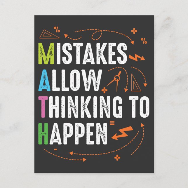 Postal Math Lover Teacher Geometría de álgebra (Anverso)