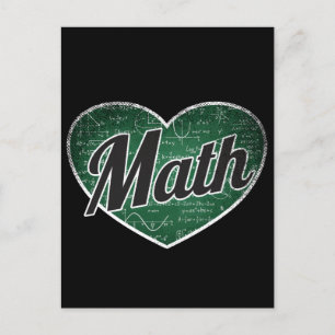 Postal Math Retro Heart Blackboard Love