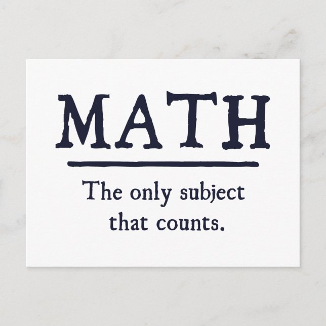 Postal Math The Only Subject That Counts (Anverso)