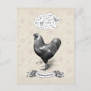 Postal Mathemachicken Funny Math Chicken Pun Chiste