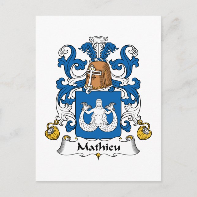 Postal Mathieu Family Crest (Anverso)