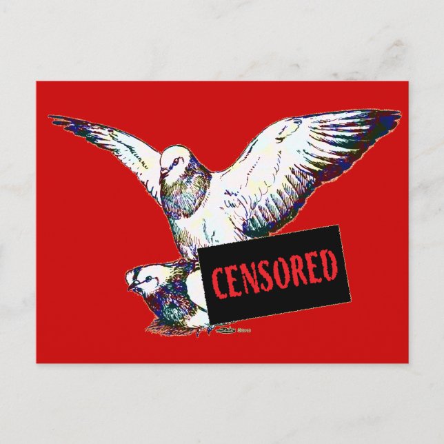 Postal Mating de las palomas: ¡censurado! (Anverso)
