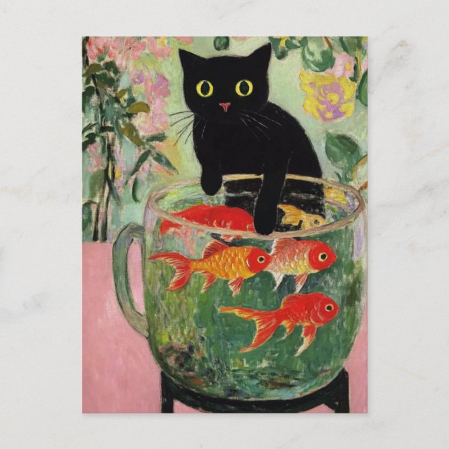 Postal Matisse Black Cat Vintage Postcard (Anverso)
